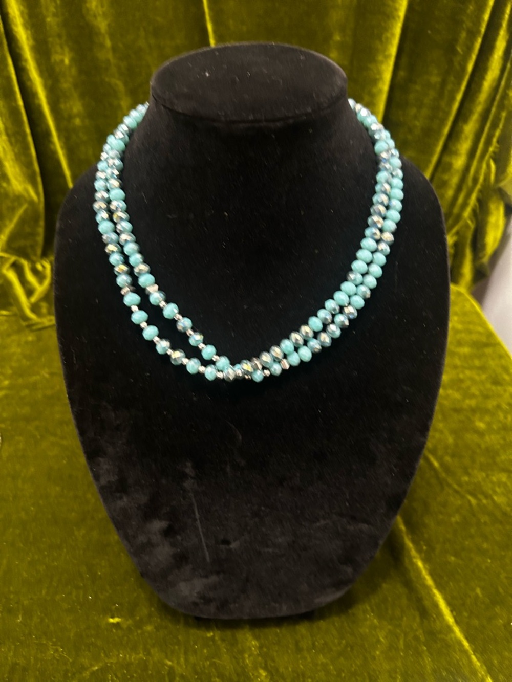 Turquoise Beaded Double-Strand Necklace - Unbranded